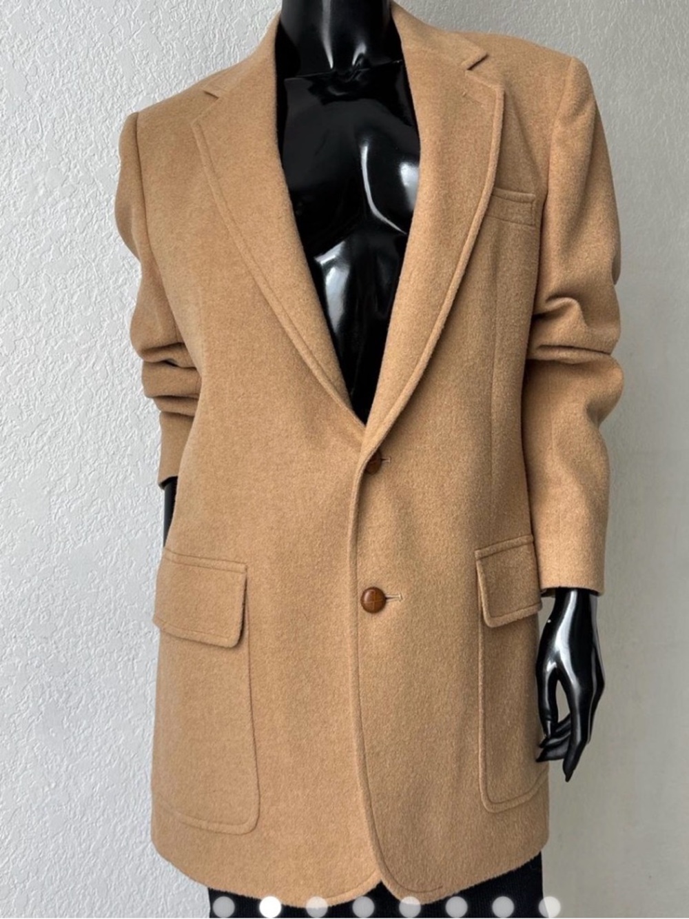 Men's Camel Wool-Blend Sport Coat Blazer